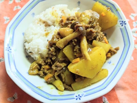 白なすとひき肉カレー